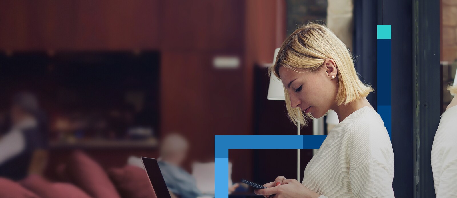 Person in an online meeting